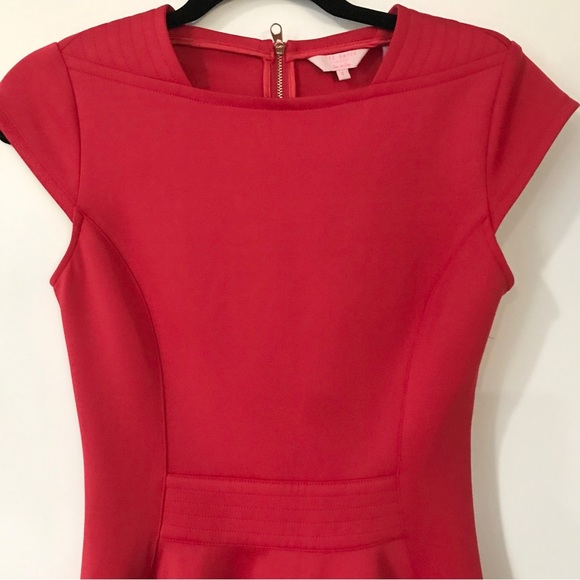 Ted Baker Red Scuba Tezz Skater Dress 1 - Picture 5 of 10